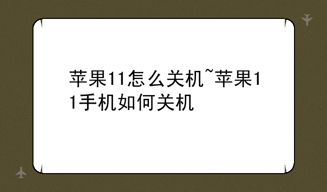 苹果11怎么关机~苹果11手机如何关机